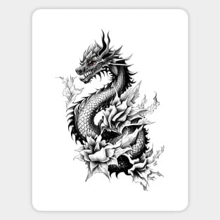 Dragon Fantasy Wild Animal Illustration Art Tattoo Magnet